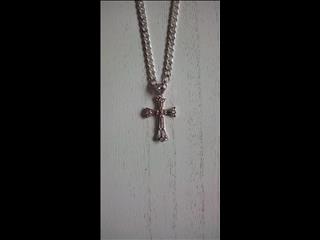[ #005SSW ] $60.00USD 4mm Curb Chain with Cross pendant. 18 inch and 20 inch available.